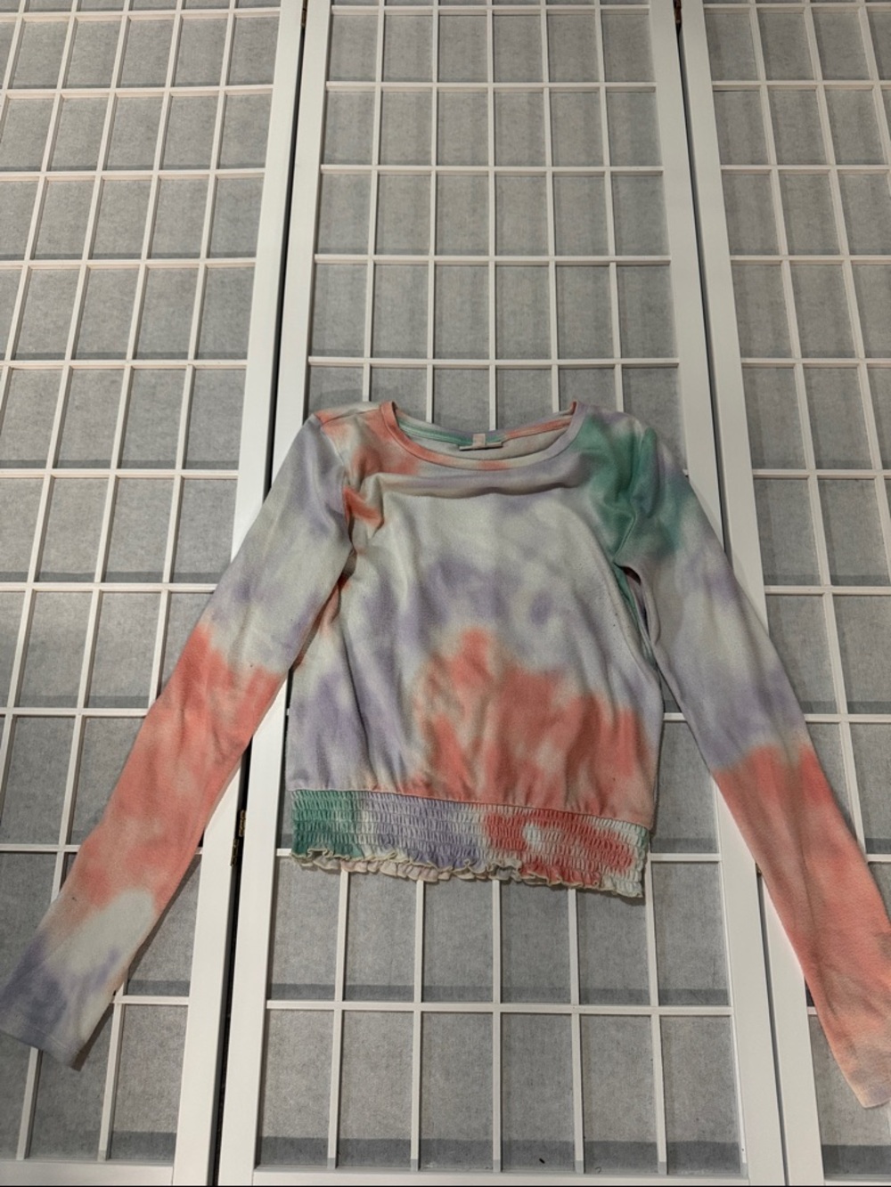 SO Multicolor Tie-Dye Long Sleeve Top - Coral, Lavender, Mint